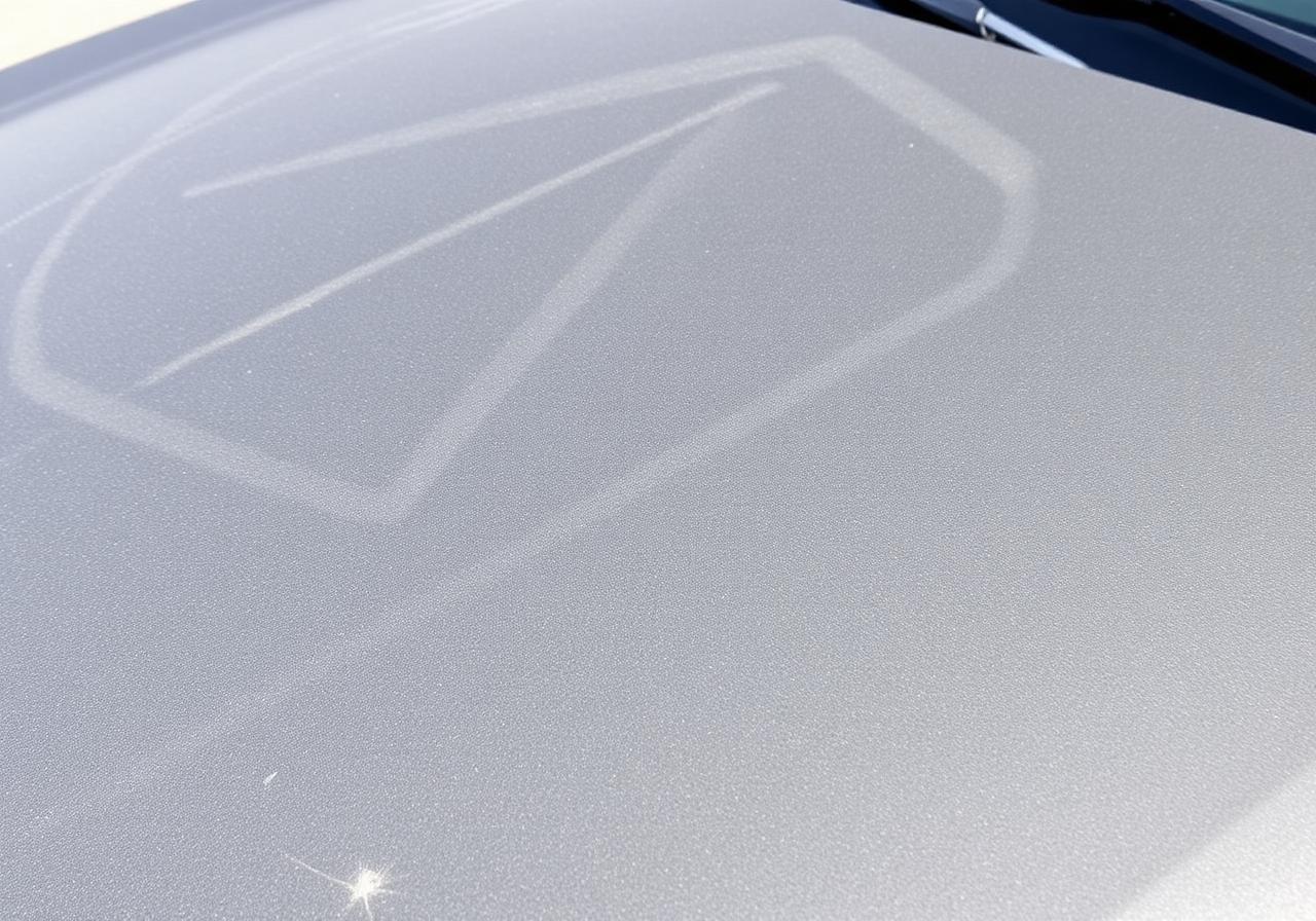 Verschmutzter Fahrzeuglack vor der Aufbereitung